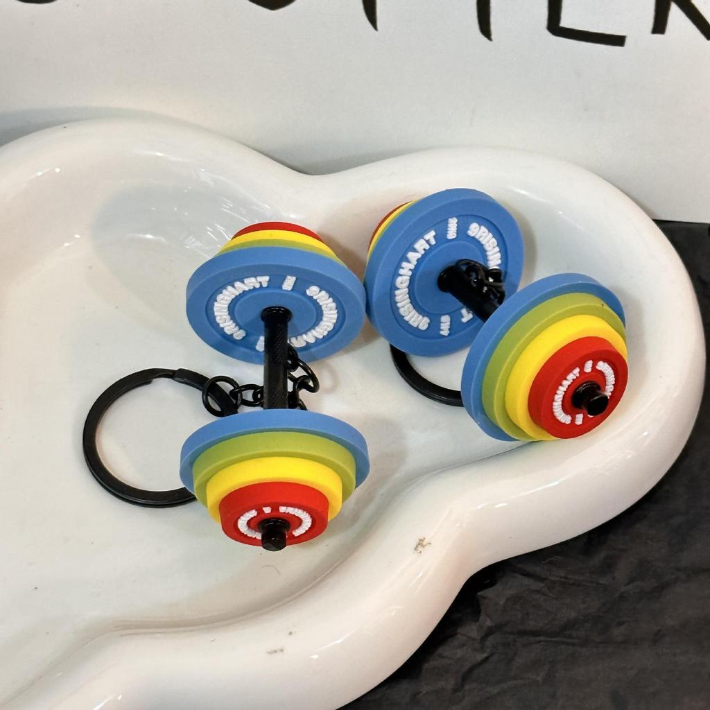 Miu Series Dumbbell Plate Keychain: Trendy Fitness Accessory & Sports Jewelry Gift