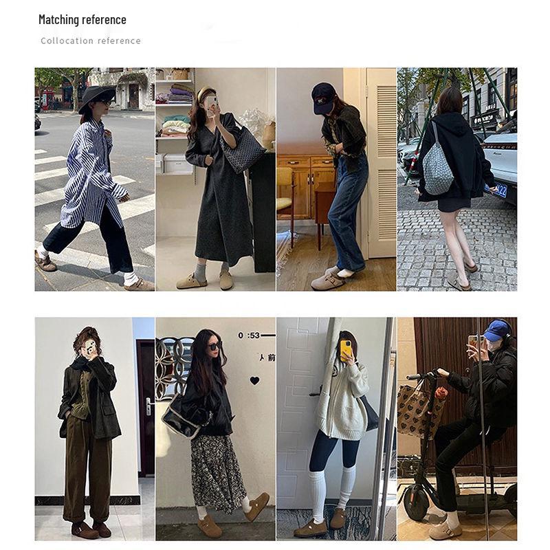 Retro Damen-Herbst-Slipper mit geschlossenem Zeh - Bequeme, weich gefütterte Sandalen für vielseitige Outdoor-Kleidung