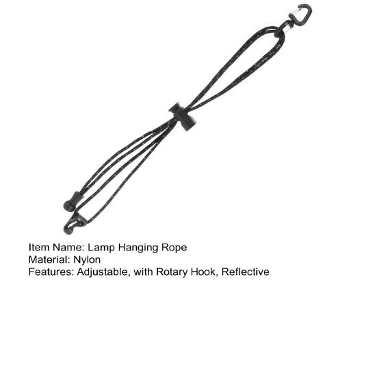 Outdoor Lamp Hanging Rope Adjustable Multi-purpose Reflective Rope Backpack Waist Tent Camping Lantern Hanging Cord with Rotary Hook