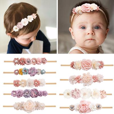 Baby Jenter Pannebånd Blomst Barne Hårpynt Elastisk Nyfødt Småbarn Pannebånd Hårband Barn Hårpynt Hodeplagg