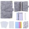 Zipper Envelope PU Leather Notebook Binder 6 Ring Binder Marble Budget Binder Marble Notebook