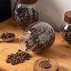 Unidirectional Exhaust Coffee Bean Can Glass Storage Jar Wooden Cover Coffee Powder Seal Pot Tea Caddy Storage Bottle Organizer