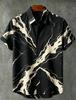 Men's Abstract Marble And Natural Print Casual Shirt, Breathable Top For Summer Vacation Party Travel And Daily Wear