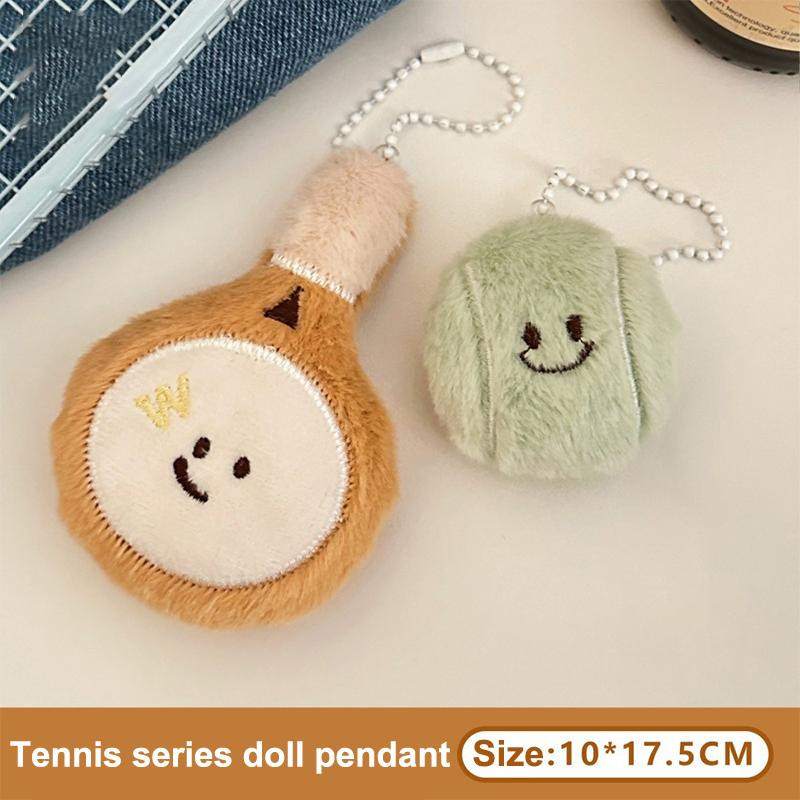Cartoon Plüsch Badminton Tennis Schlüsselanhänger Flauschig Niedlich Kreativ Weich Stoffpuppe Brosche Rucksack Anhänger Dekorative Accessoires