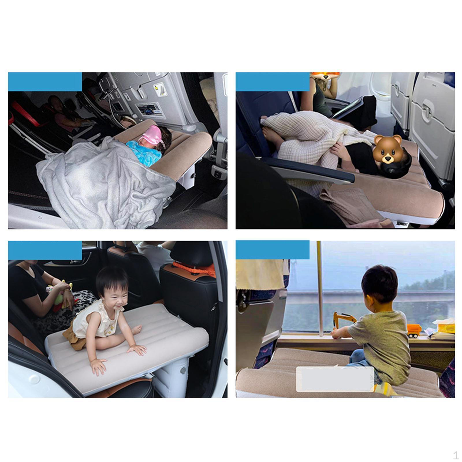 

Надувная кровать-самолет для заднего сиденья автомобиля с насосом ПВХ флокирование для путешествий бежевый синий