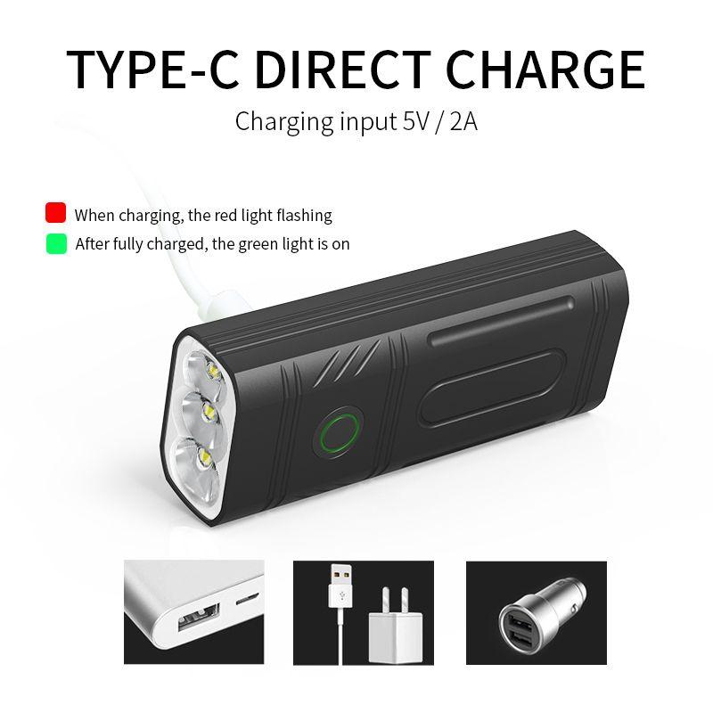 P30 Bicycle Front Light Rechargeable Bright Flashlight Cycling Equipment Bicycle Night Riding Accessories Light Mountain Bike Light