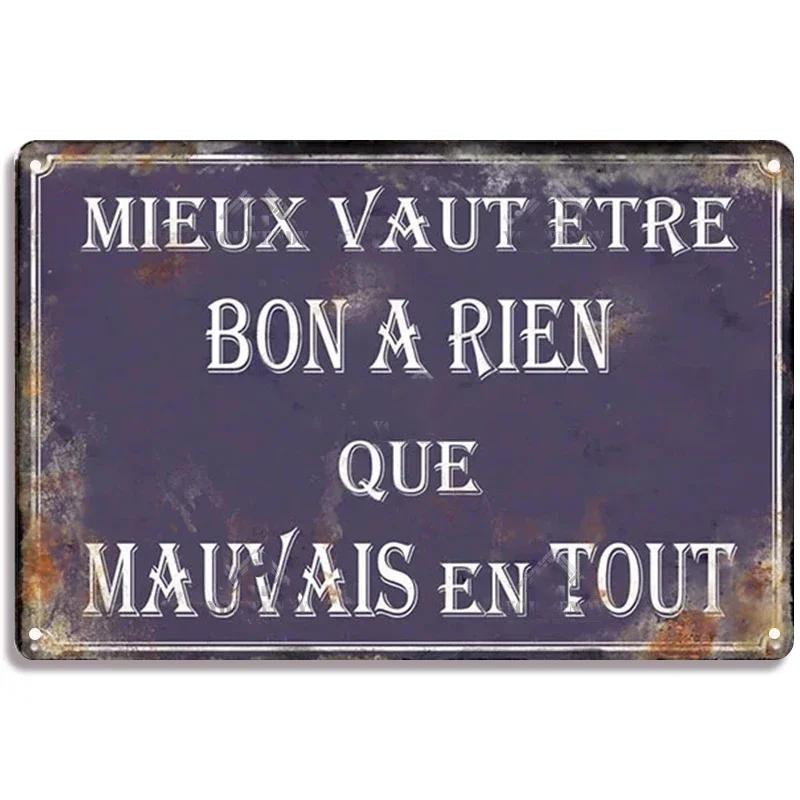 Vintage Funny Metal Tin Sighs Place Des Aperos Plaque For Bar, Pub, Club, Wall Decor, Iron Painting Retro Home Decorative Plate