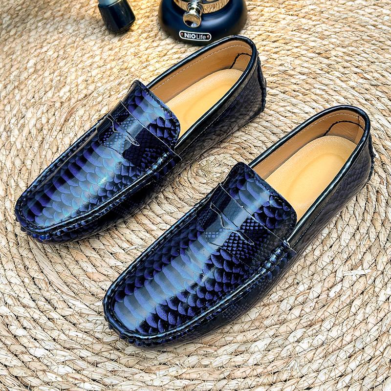 Herr Loafers Moccasins Färg Körskor Bekväma Plattor Casual Slip-ons Större Storlekar Pea Shoes för Män
