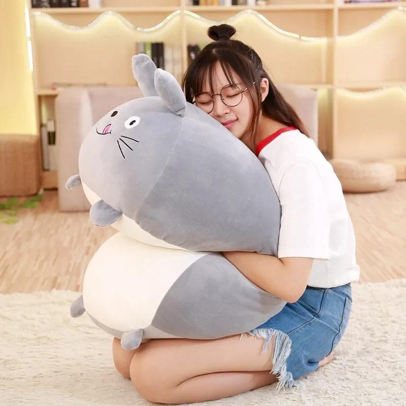 Kawaii Cartoon Dog Cat Totoro Penguin Pig Frog Animals Throw Pillows Stuffed Plush Toy Soft Doll Cute Home Decorations Gifts