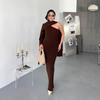 Autumn 2025 Women's One-Shoulder Knit Sweater Dress Shawl - Loose & Versatile Fashion Style