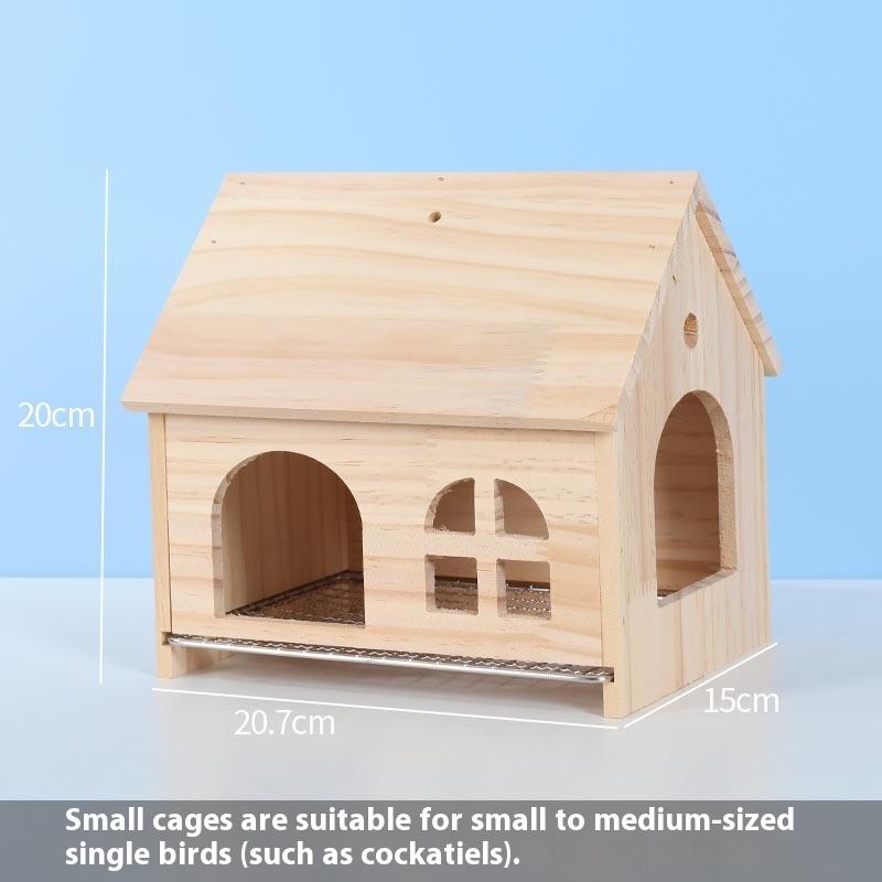 Pullable Bottom Bird House Hammock Nest Easy To Cleaning Creative Solid Wood Parrot House Smooth Edges Bird Breeding Box