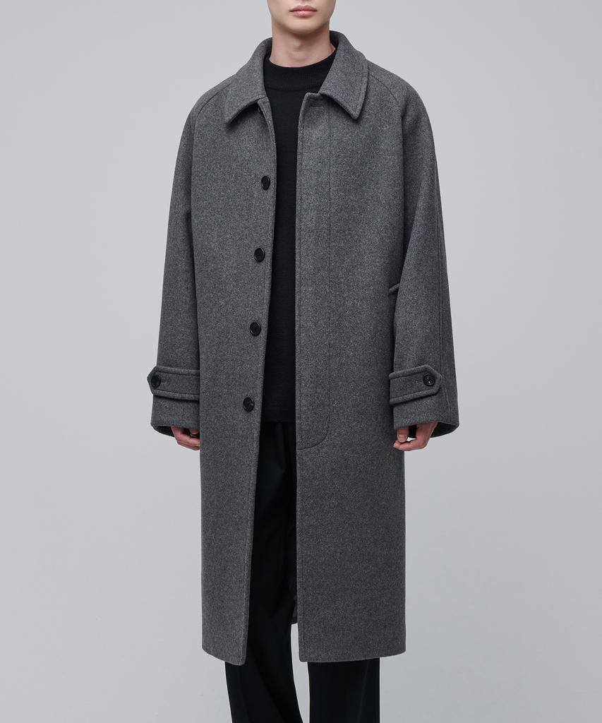 Musinsa Standard Cashmere Blend Oversized Balmacaan Coat [Medium Grey]