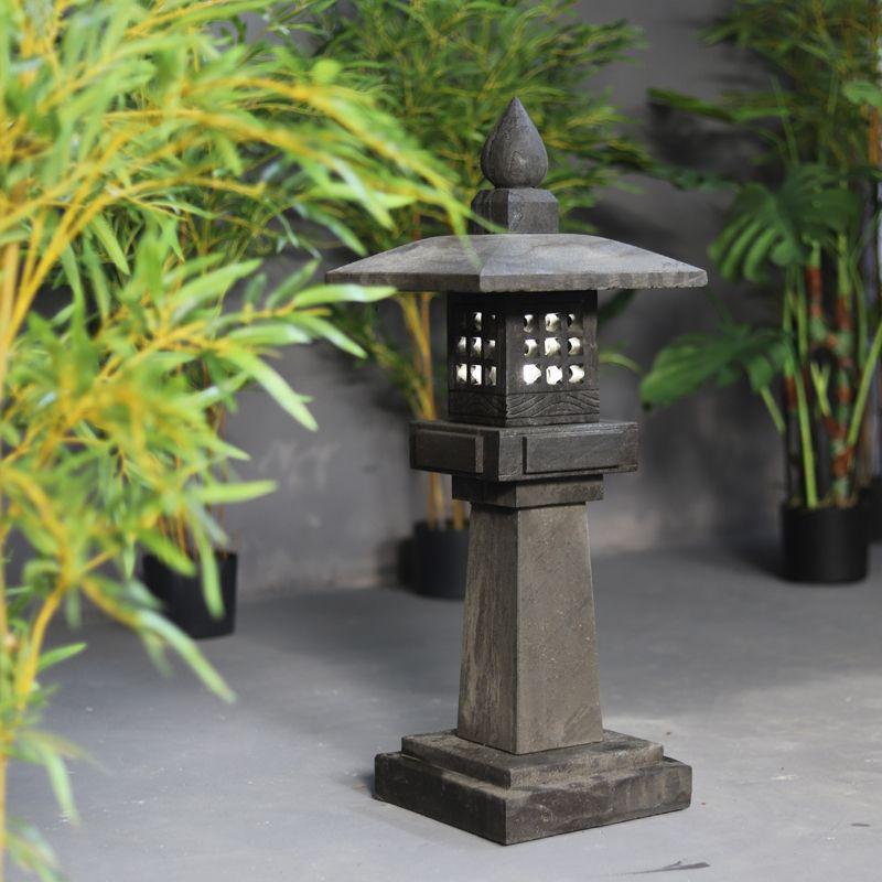 Antique Bluestone Courtyard Lantern: Outdoor Landscape Stone Lamp in New Chinese Style