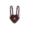 Ella Saturn Logo Detachable Chain Strap Crocodile Pattern Leather Heart Backpack Mini Women Backpack 43030072UL0039PFBURGUNDY