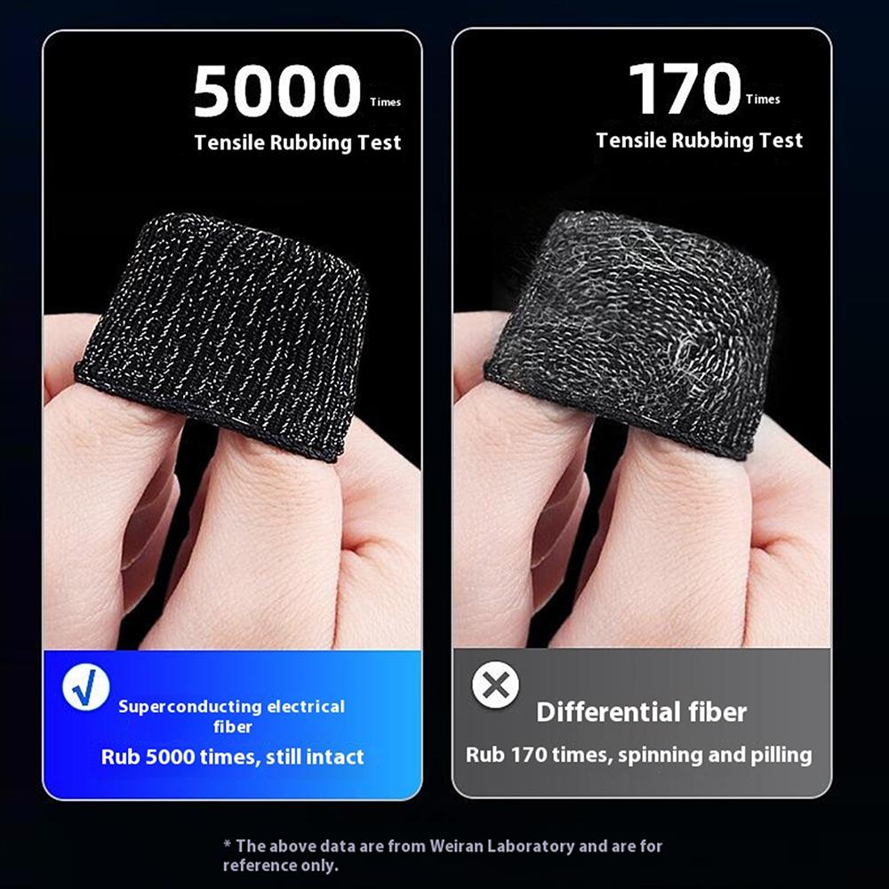 1Pair Gaming Finger Sleeves Anti-Slip Touchscreen Sweat-Resistant Ultra-Thin Carbon Fiber Finger Cover (24 Needles)