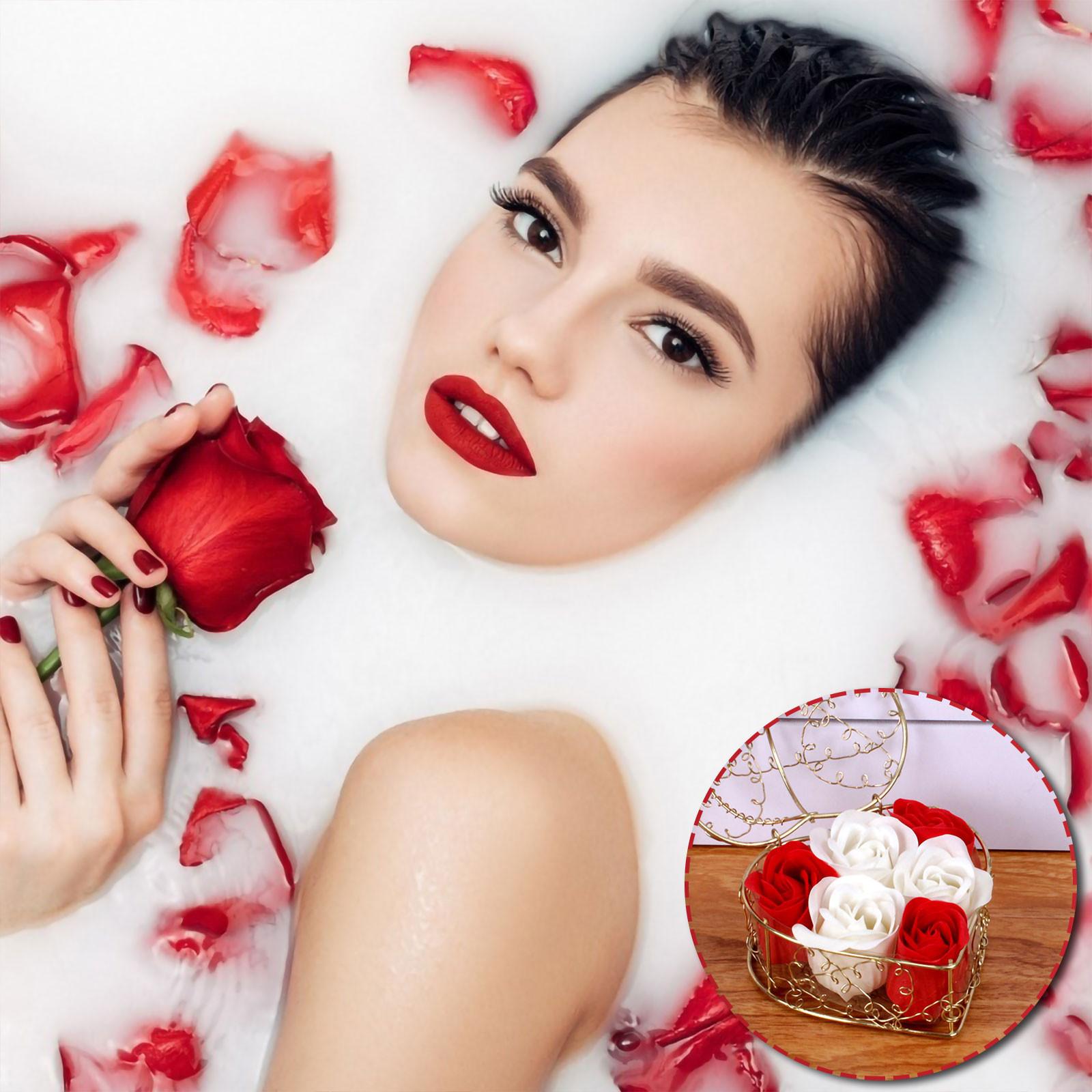 

Подарочная коробка с 6 розами из мыла, подарок на День святого Валентина, подарок на день рождения, имитация мыла красный