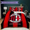 Pościel AC Milan Wzór Kołdra Poszewka na poduszkę Dekoracja domu Prezent urodzinowy (1 * poszwa na kołdrę + 2 * poszewki na poduszki bez rdzenia)05