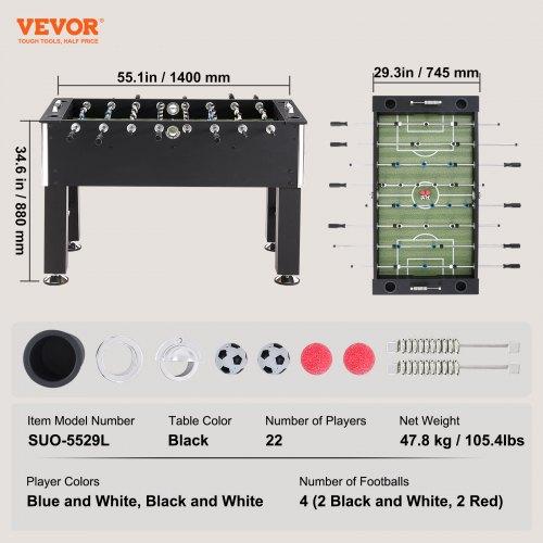 VEVOR Foosball Table, 55 inch Standard Size Foosball Table, Indoor Full Size Foosball Table for Home, Family, and Game Room