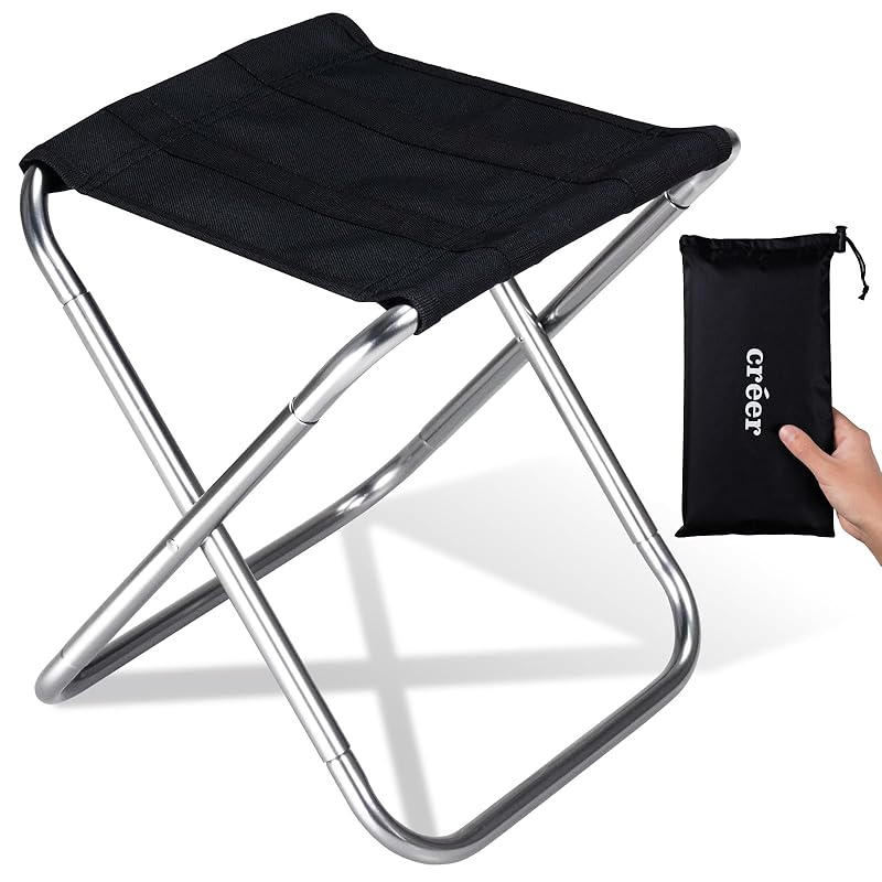 

[Легкий/Компактный] складной стул créer, который можно носить с собой куда угодно, 270 г, стул для кемпинга, альпинизма, похода, парка, складной стул (Серебряный)