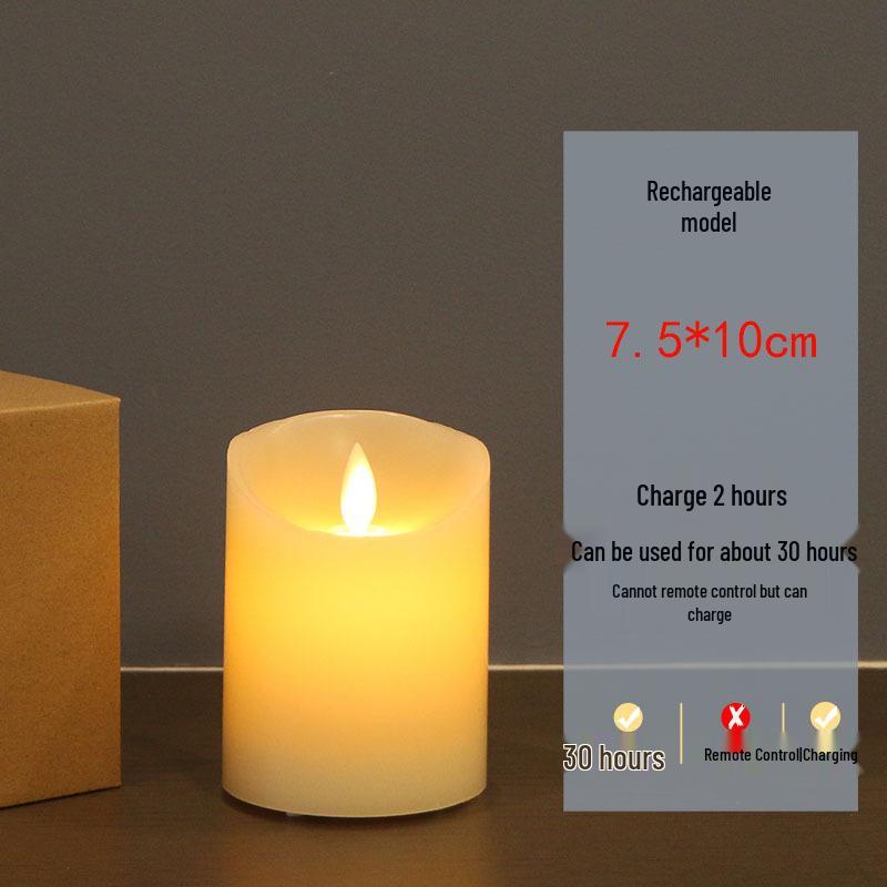 LED Rechargeable Paraffin Wax Candle with Swaying Flame & Remote Control for Decoration or Birthday Celebration