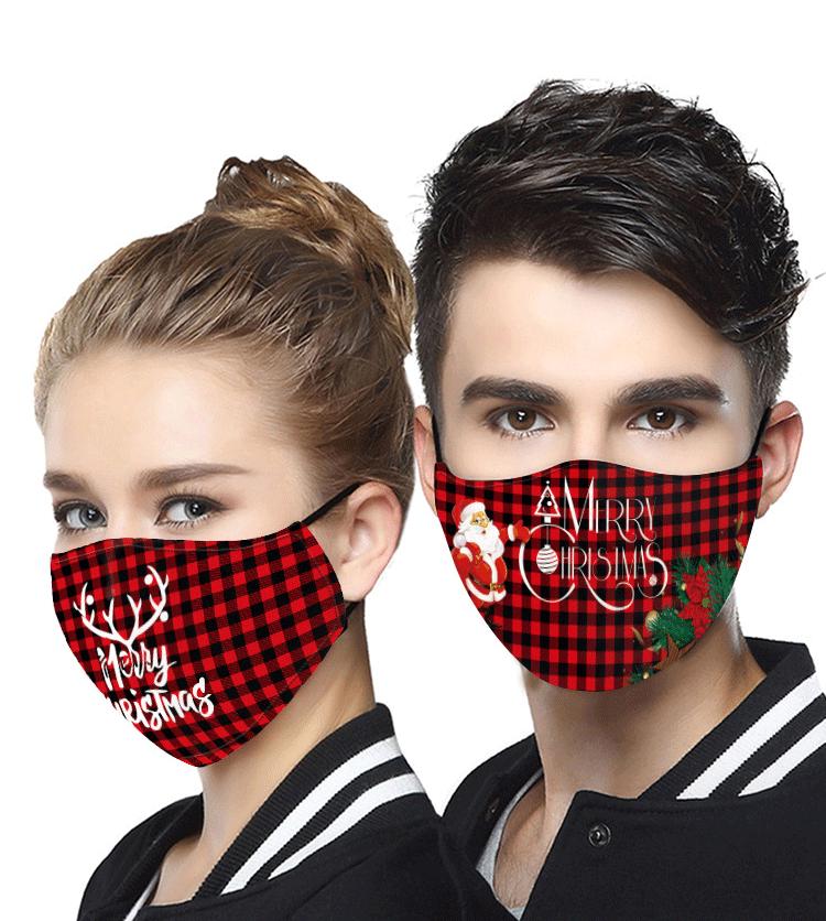 Christmas Man Digital Print Anti-Fog Mask with PM2.5 Filter Slot