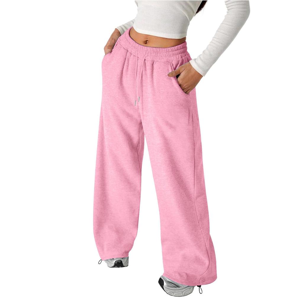 Unisex Kids Color Loose Fit Wide Leg Sweatpants Casual Joggers