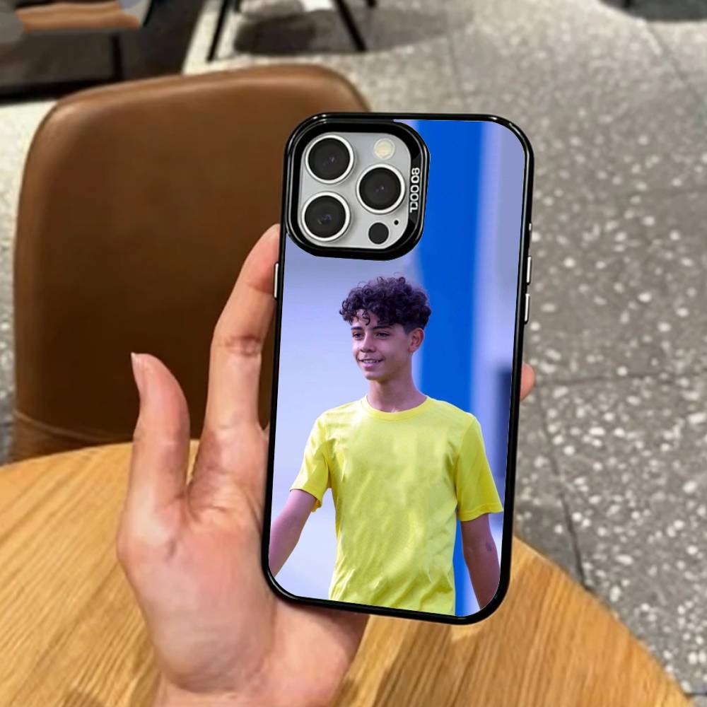 Mini Ronaldo Cristiano Jr Phone Case For iPhone17,16,15,14,13,12,11 Plus,Pro Max Colored Silver Plated Inside Cover