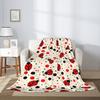 Süßes Marienkäfer-Muster Fleece-Kuscheldecke Ultra Weich Gemütlich Dekorative Flanelldecke für Zuhause Bett Sofa Stuhl Reise 60x50 Zoll