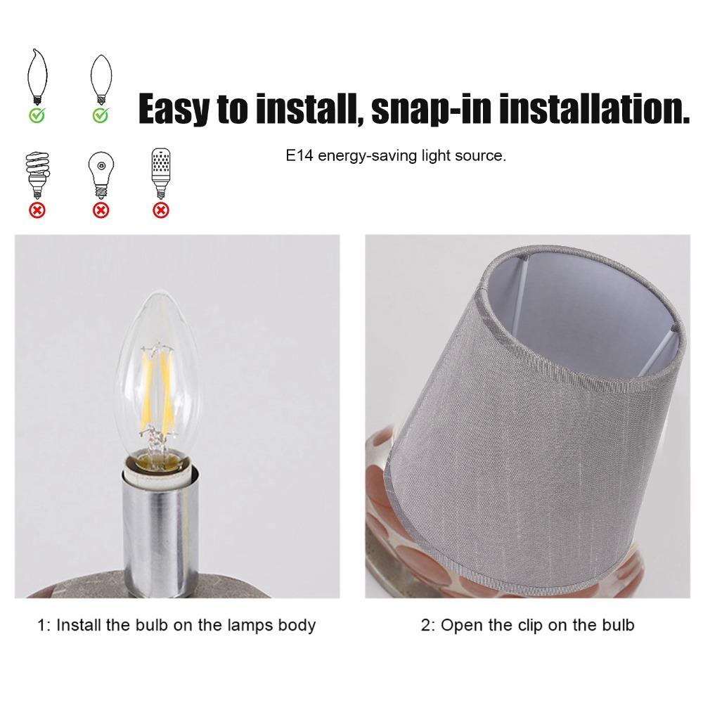 6PCS Fabric Lamp Cover Clip On Design Small Lamp Shades Modern Chandelier Lamp Shades  Table Lamp