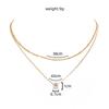 Double Layered Minimalist Zircon Clavicle Necklace for Women