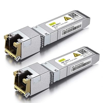 10Gtek 10GBase-T SFP+ Module, 10G-T, 10G Copper, RJ-45 SFP+ CAT.6a, Up To 30m, Optical Transceiver, Multi-rate (1.25G/2.5G/5G/10G), Compatible with Ci