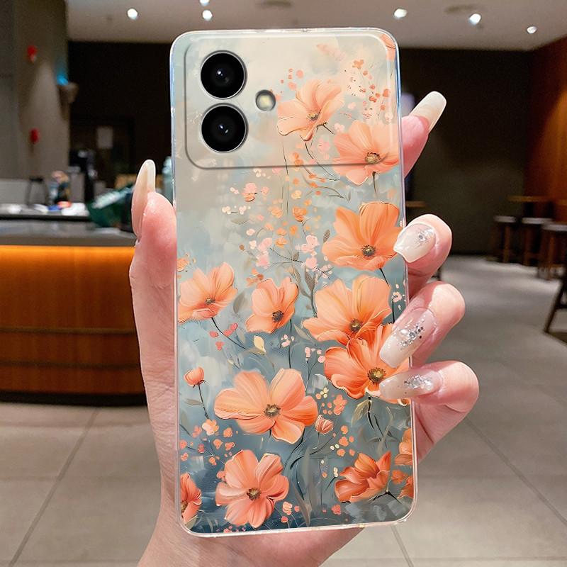 Case For Samsung Galaxy S26 Edge Flower Butterfly Protective Thin Casing Transparent Soft Silicone TPU Phone Cover