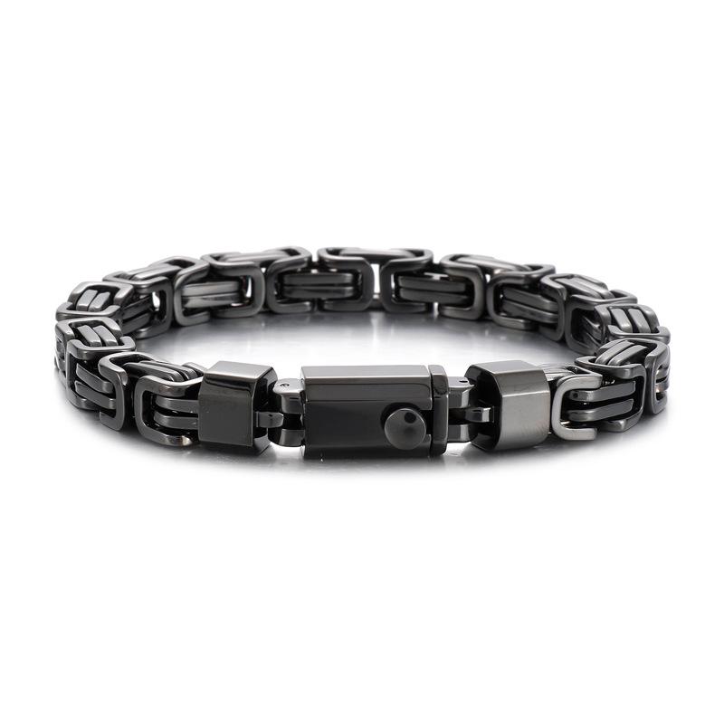 Men's Fashion Titanium Steel Paperclip Chain Bracelet with Spring Buckle