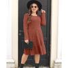 Fall Winter Women's Striped Crew Neck Knit Sweater Dress, European American Style Crossbody Women's Clothing for Women