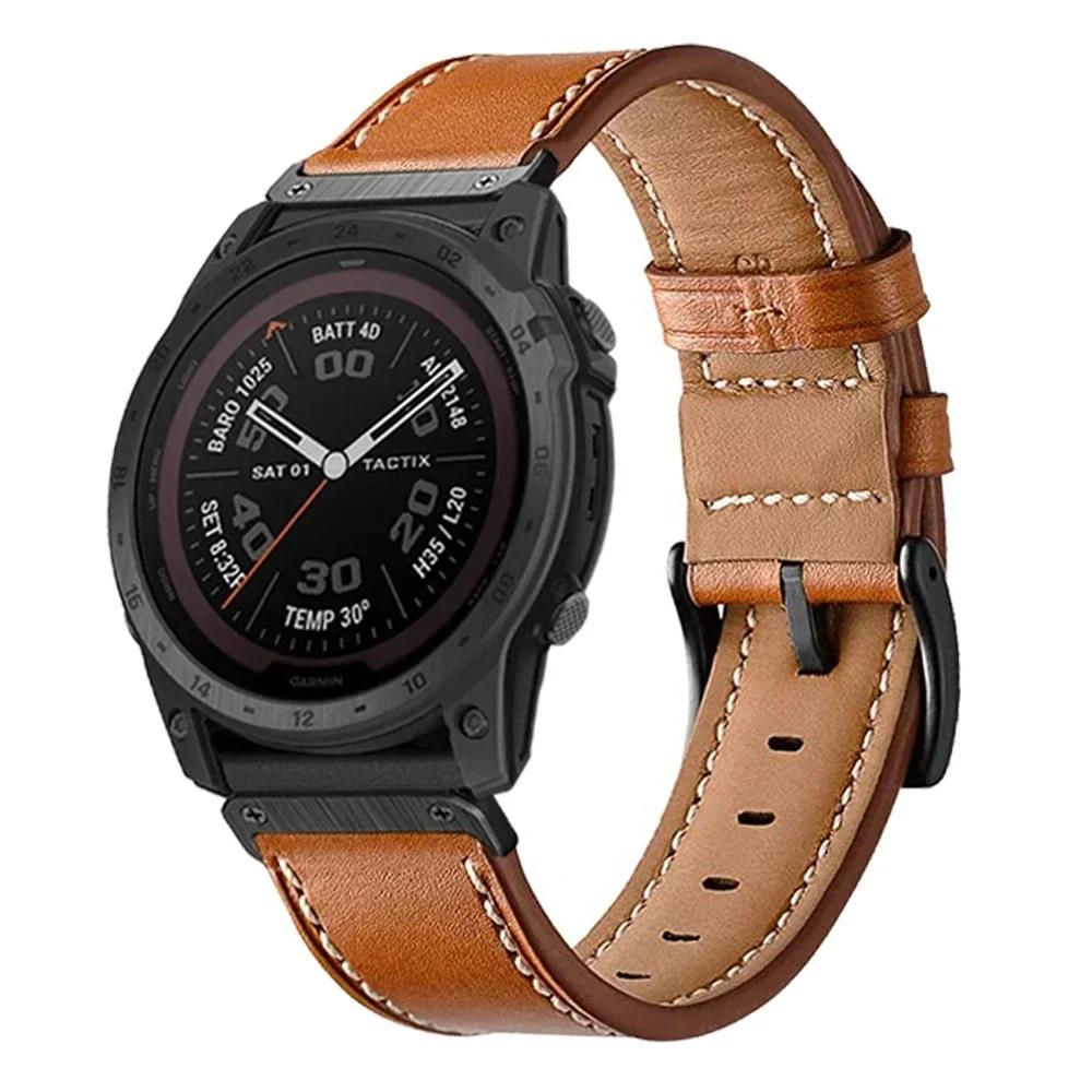 For Garmin Instinct 2X Solar QuickFit PU Leather Watch Strap Watchband 26 22mm For Garmin Fenix 6X 6 Pro 5X 5 Plus 7X 7 Bracelet