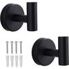 Towel Hooks - AIMOONSA - 2 Pieces - SUS304 Stainless Steel - Matte Black Finish - Load 5 Kg
