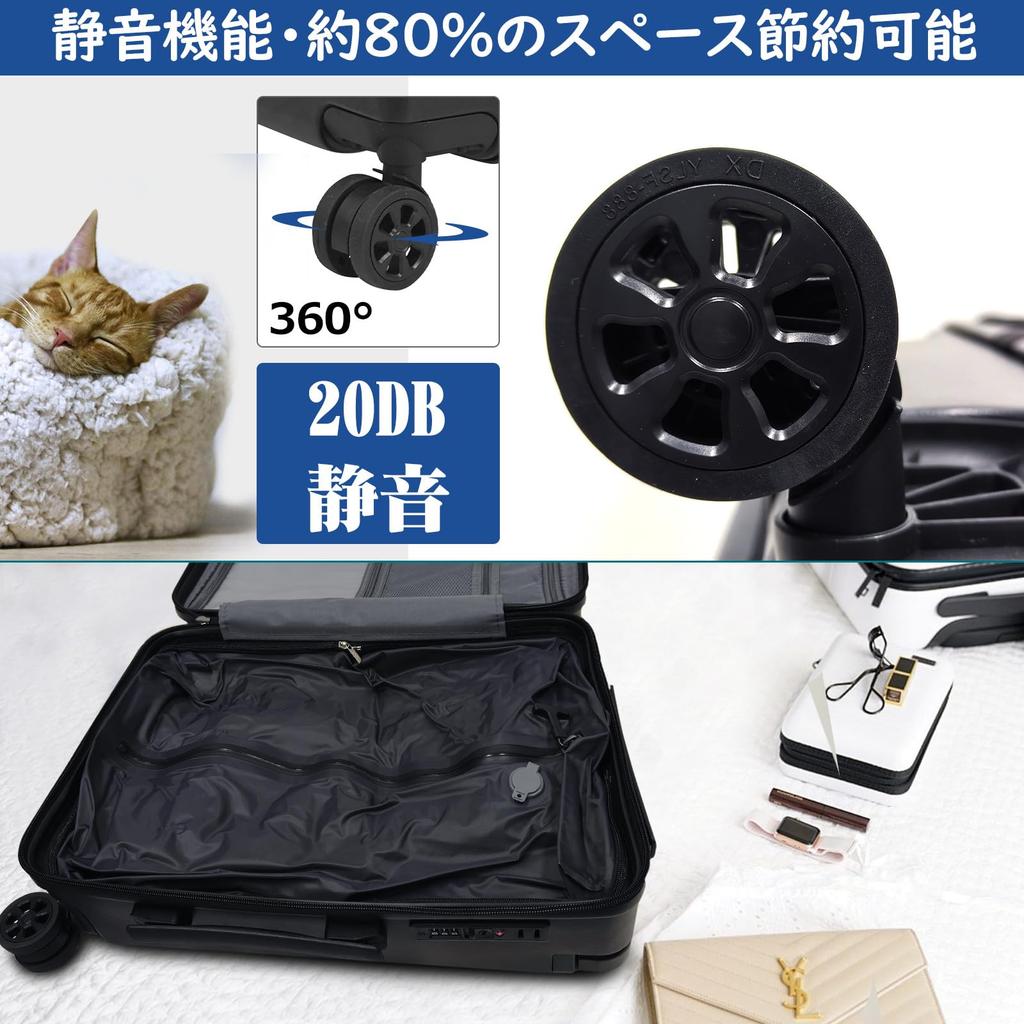 Hanana Suitcase with Vacuum Compression Bag and Electric Large Capacity Fits Holds up to 70L with Compression Wide Carry Front TSA Double for Business