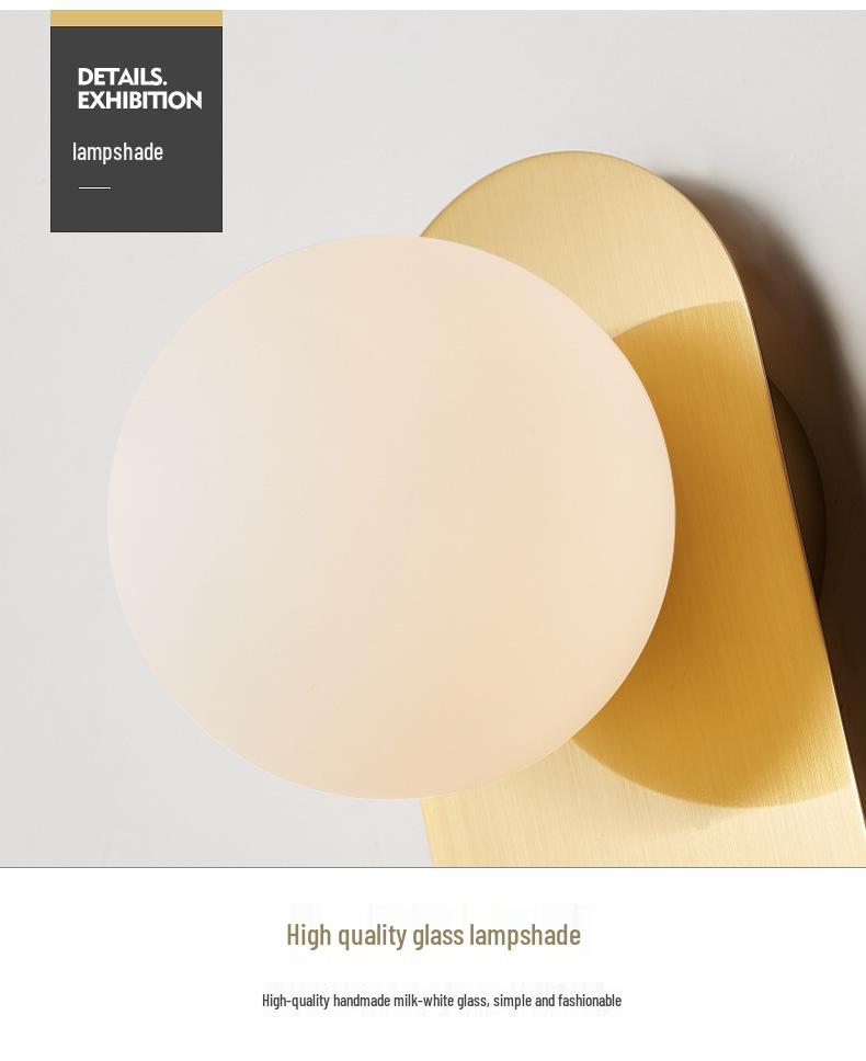 Gold Nordic Wall Lamp: Simple, Luxurious Postmodern Design for Bedroom, Living Room, or Corridor