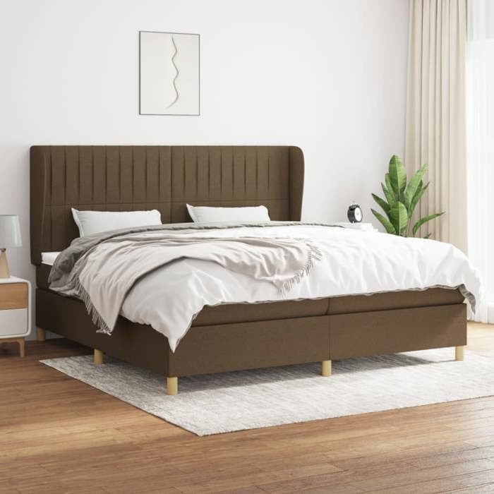 Maison Exclusive - Sommier à lattes de lit avec matelas Marron foncé 200x200 cm
