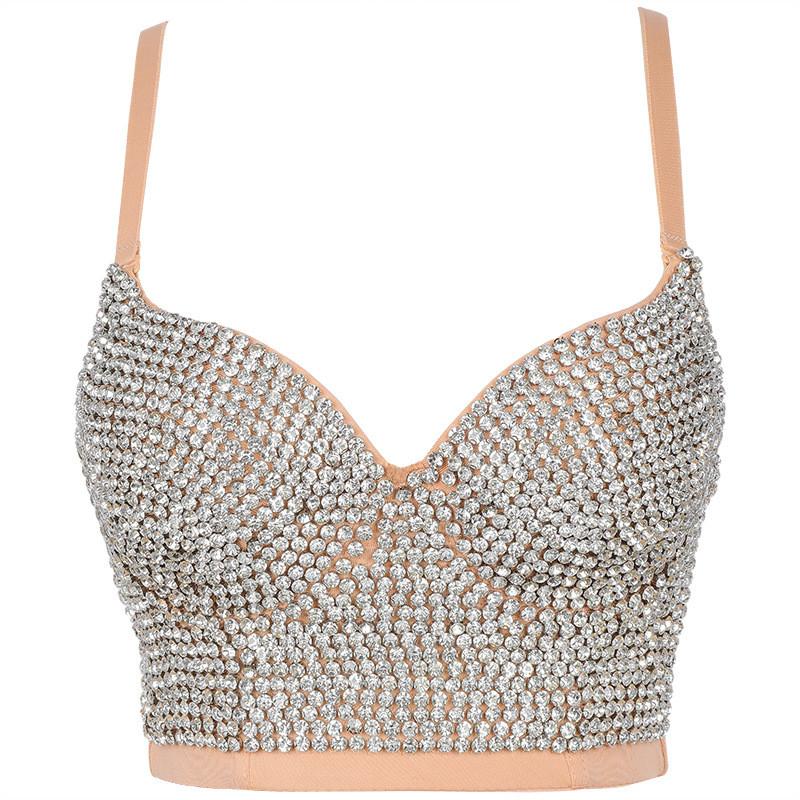 Street Style Sequin Camisole With Removable Straps For Clubwear And Nightlife