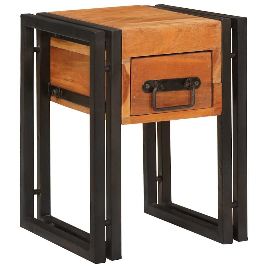 Side Table with Drawers 30 X 30 X 40 Cm Solid Acacia Wood