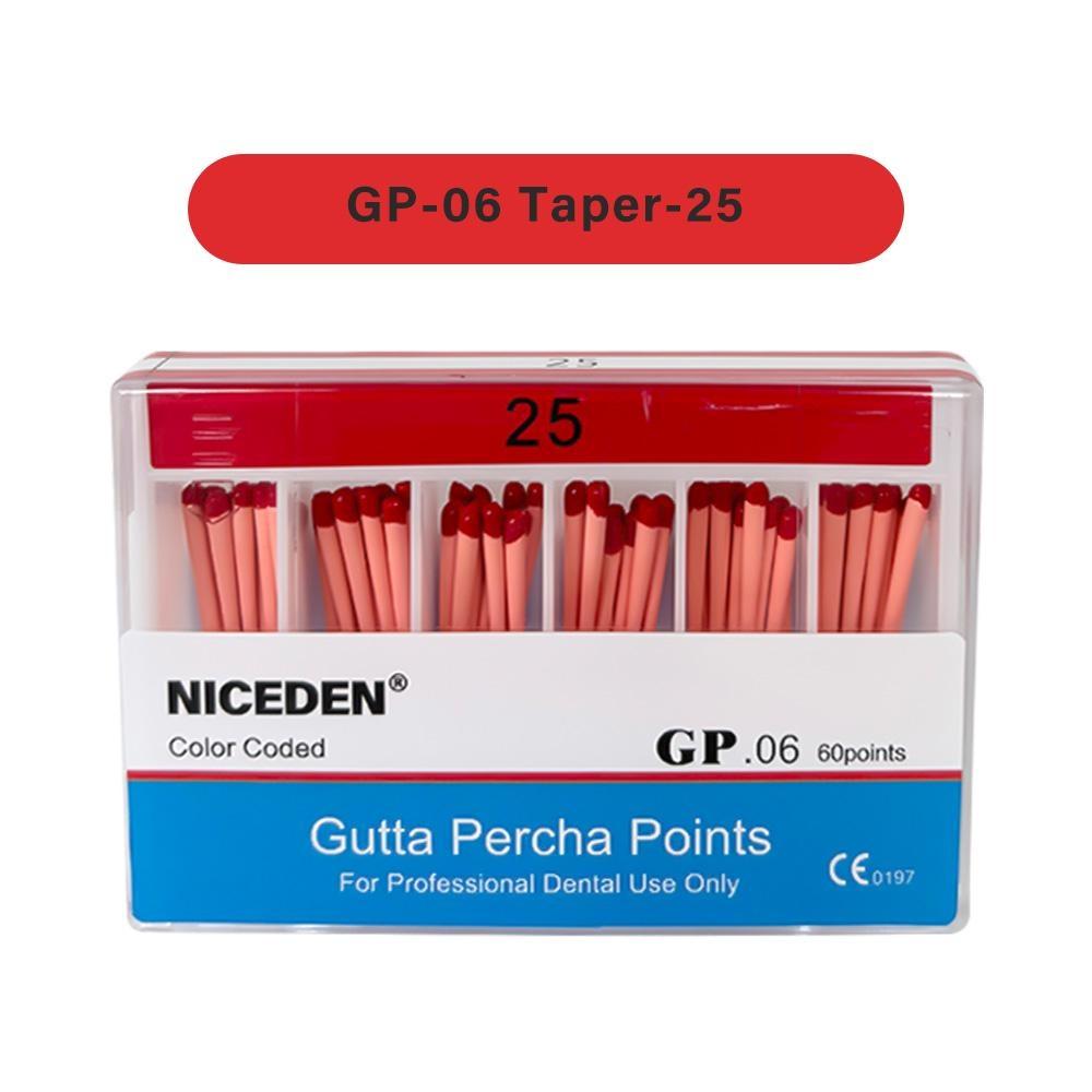 Niceden Dental Gutta Materials Percha Root Points Endodontics Cotton Fiber Tips Dentistry GP Canal Taper 02 04 06 #15-40 F1-F3