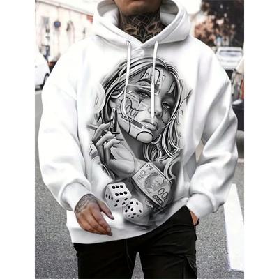 Men's Hooded Sweatshirt Printed with Argentina Flag Trendy Pattern