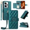 Phone Case for Realme 14T 5G/14 5G/P3 5G/Neo7x 5G Ring Buckle Wallet Stand Rhombus Crossbody Leather Mobile Cover