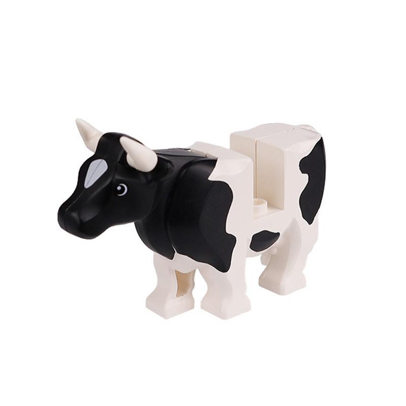 MOC Animals Building Block Goat Sheep Parrot Otter Cow Dog Pet Cat Panda Leopard Tiger Pig Zoo Deer Bear Eagle Bricks Toys Gift