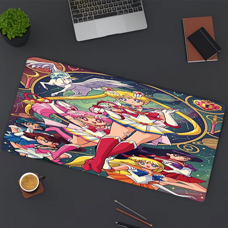 Podkładka pod mysz z nadrukiem Sailor Moon, do klawiatury, laptopa, PC, do biura, domu, Dekoracja biurka, Idealny prezent urodzinowy dla graczy