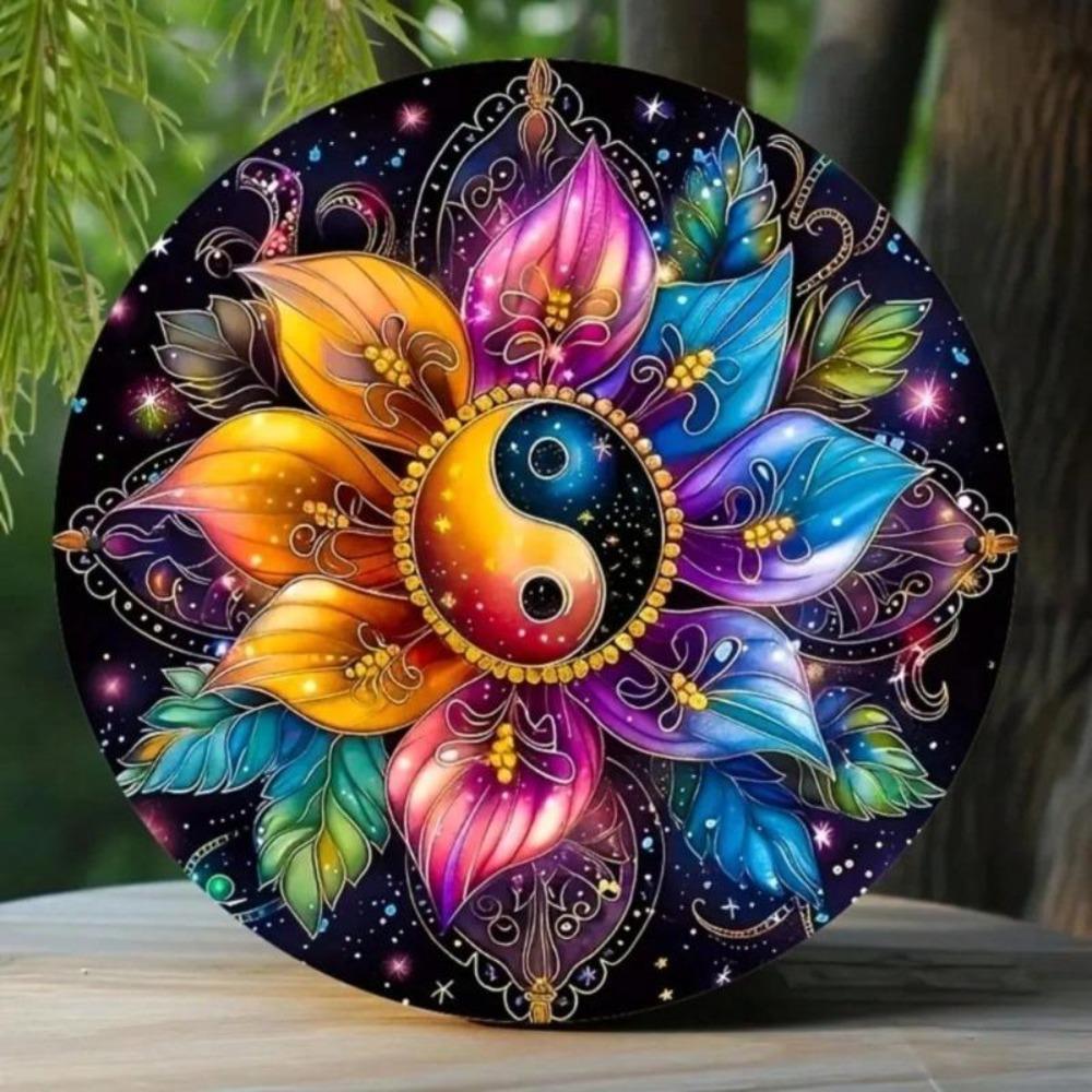 Metal Mandala Wall Art Yin Yang Sign Handmade Weatherproof Home Decor Indoor Outdoor