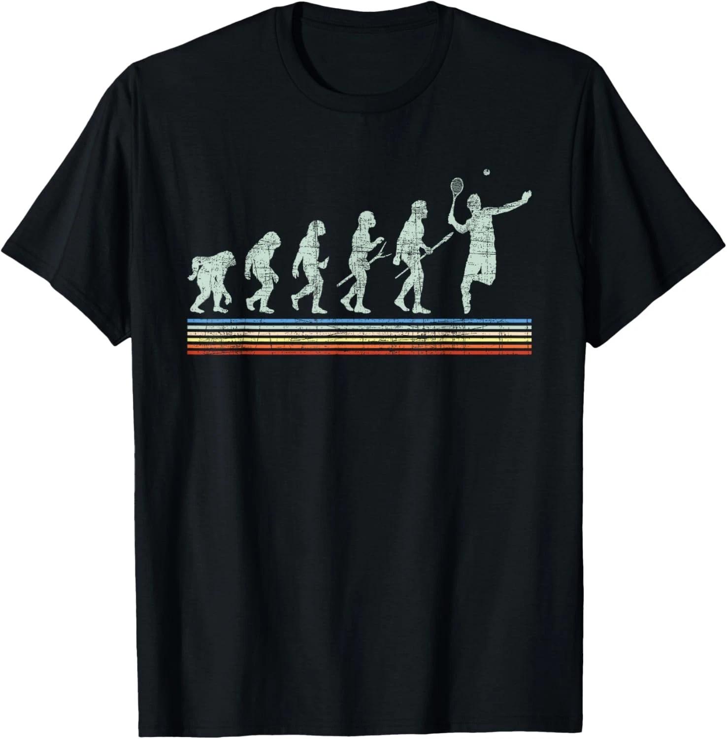 Retro Tennis Player Evolution - Racket Game Sports Lover Gift Unisex T-Shirt 2XL