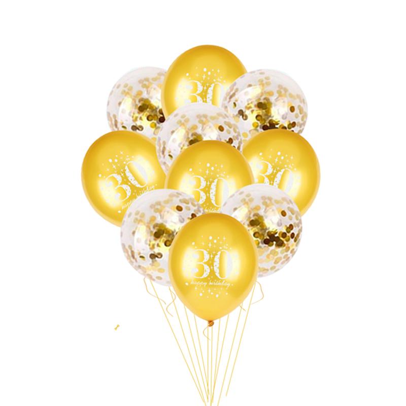 Black Gold 30 40 50 60 Years Birthday Party Confetti Balloon 30th 50th Birthday Party Decorations Adult Party Ballon Air Globos