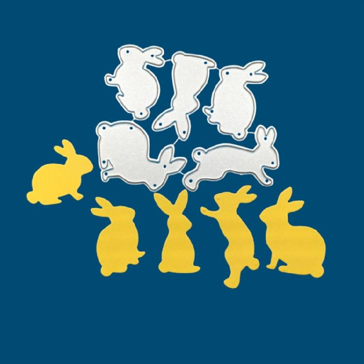 DIY 5 velikonočních zajíčků kovové vykrajovátka embosovací forma DIY scrapbooking album papírové řemeslo karty děrovačka šablona